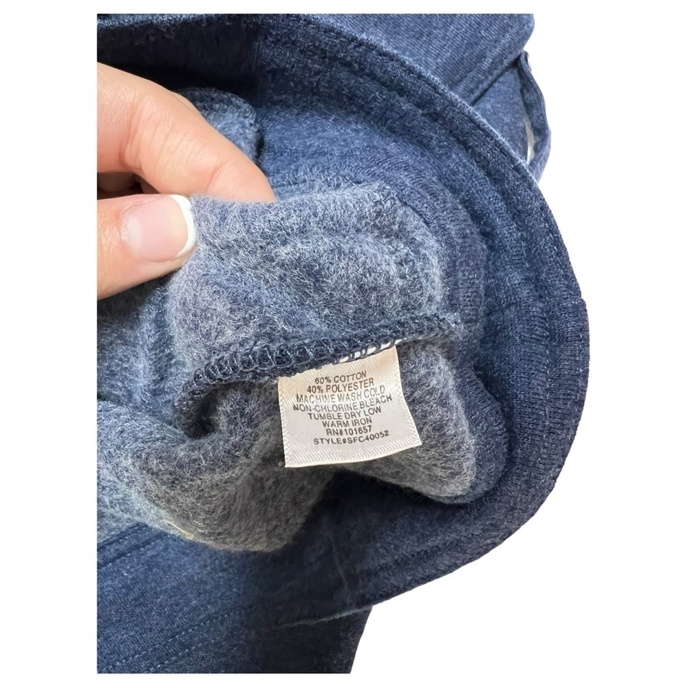 Tresics Double Breasted Button Up Sweatshirt Pointed Collar Long Sleeve Blue L - Picture 9 of 11